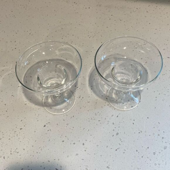 Set 2 Vintage Clear Margarita Cocktail Glasses Serving Glass - Picture 3 of 5